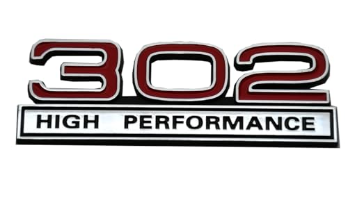 Image of 2pcs 302 Engine 5.0 Liter High Performance Emblms Badge 3D Decals Stickers Cars Trucks (Chrome Red)