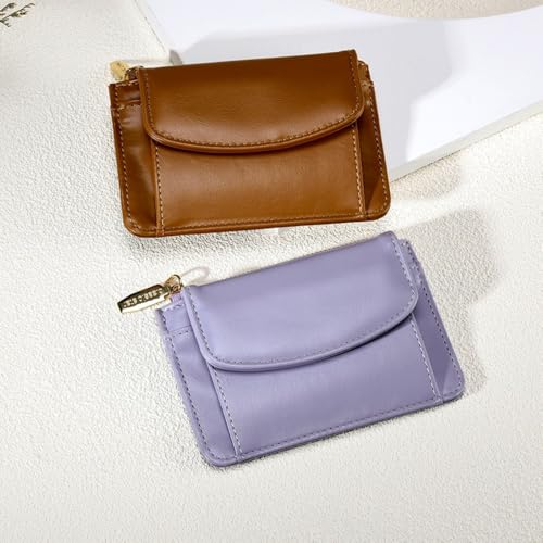 PU Simple Multi-Slot With Zipper Short Wallet Women(coffee)4