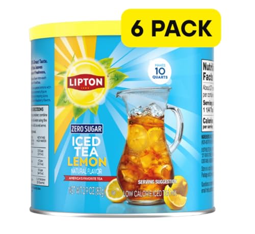Lipton Diet Lemon Iced Tea Mix, 20 Quarts (Pack of 6)