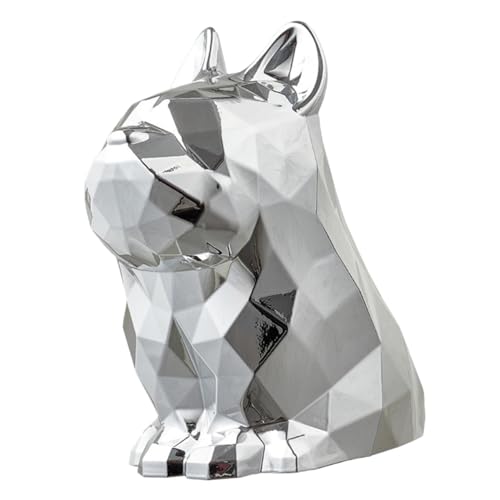 STOBAZA Dog Shape Tissue Box Cover Art Rattan Design Napkin Holder for Living Room Dog Decorations Silver