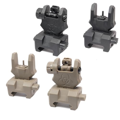 FMA Airsoft Gen 3 Front Ris Rail Flip Up Sight Quick Release Polymer M Series, Dark Earth - Image 2