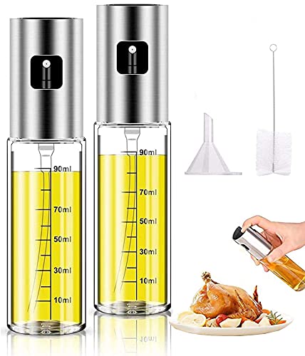 Olive Oil Sprayer,Oil Bottle for Kitchenï¼ŒCooking Oil Sprayerï¼Œ 2 Pack 100mlOil Spray for Cooking, Spray Bottle Olive Oil Sprayer Mister for Cooking, BBQ, Salad, Baking, Roasting, Grilling