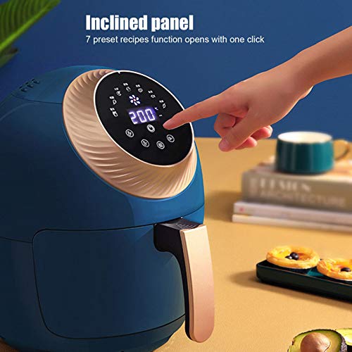 Intelligente Elektrische Fritteuse, 3,5 L, Touchscreen-Steuerung, 7 Voreingestellte Rezepte, Antihaftbeschichteter Korb, Für Hähnchenflügel, Gegrillte Garnelen, Nüsse, EU 220 V, Ideales Küchengerät – Bild 4