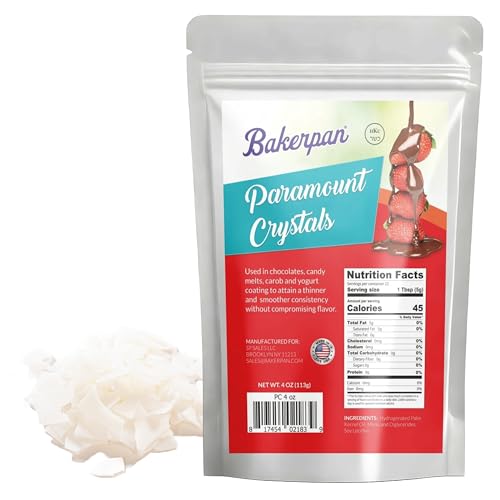 Bakerpan Paramount Crystals for Thinning Chocolate Carob & Yogurt Coating Chocolate & Candy Melts - 4 Ounces