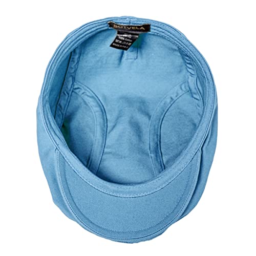 Image of BOTVELA Men Cotton Twill Newsboy Flat Ivy Driving Hat Fitted Cap