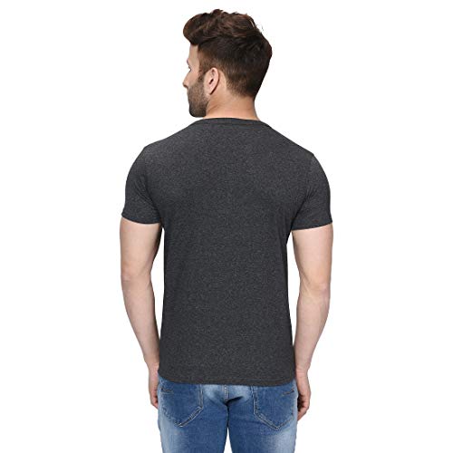 Image of London Hills Henley Neck T Shirt for Men | Tshirt for Man | T Shirt for Men | Mens Casual T Shirts | Cotton Blend Solid Half Sleeve Button Neck Slim Fit Casual Tee