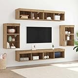 INLIFE Unterhaltungszentrum 8 pcs Eiche handwerklich 40 x 28.5 x 40 cm,Möbel,TV-Möbel,Braun,60 KG,3334387