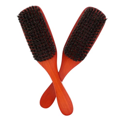 HAMPPLIES 2 piezas Cepillo de de Cerdas de Jabalí con Mango de Madera Cepillo Alisador Suave para Hombre Herramienta de y Cuidado de de Viaje y Diario
