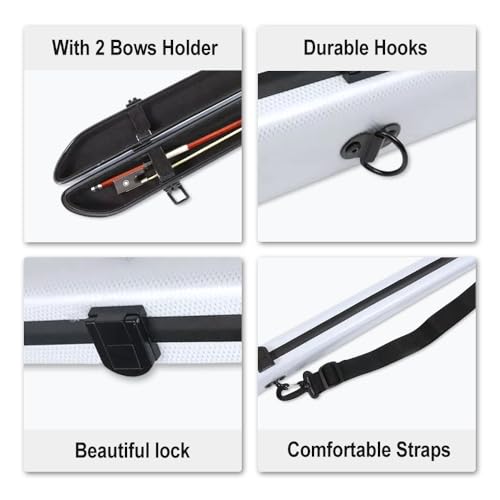 image for Yinfente Violin Viola Bow Case Bow Bag Carbon Fiber Strong Light Hold 