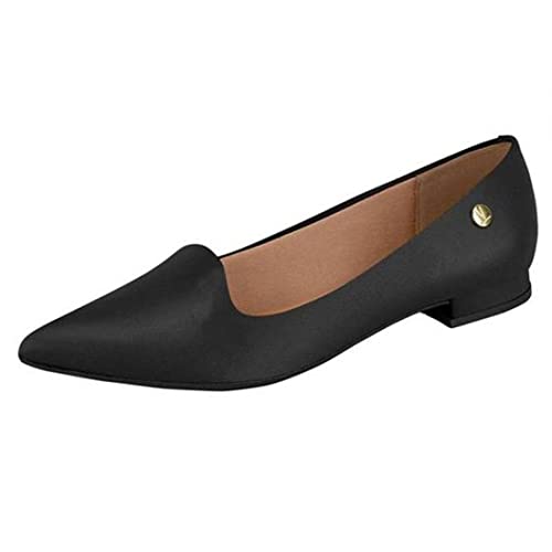 Sapatilha Vizzano Feminina Salto Baixo Bico Fino Pelica Preto 01-1206.261.7286.15745 36