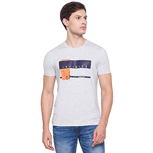 Image of Spykar Printed Blended Slim Fit Mens T-Shirt (A21MKT02BA033WH-P)