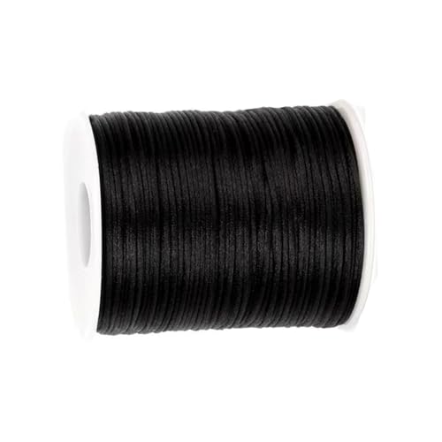 Cordón de satén de nylon 1mm 110 yardas negro miniatura 2