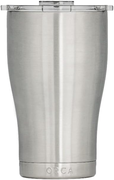 ORCA Chaser 22oz | Insulated, Stainless Steel Cup with a Spill Proof Whale Tale Lid, Dishwasher Safe Tumbler for Hot & Cold Drinks — Stainless