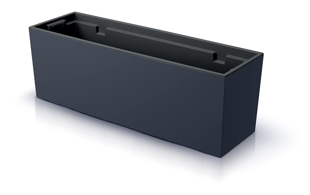 Blumenkasten Blumentopf Balkonkasten Pflanzkasten Matt Design Blumenkübel 77cm Urbi Matte Struktur mit Pflanzeinsatz Höhe 24,5cm (Anthrazit)