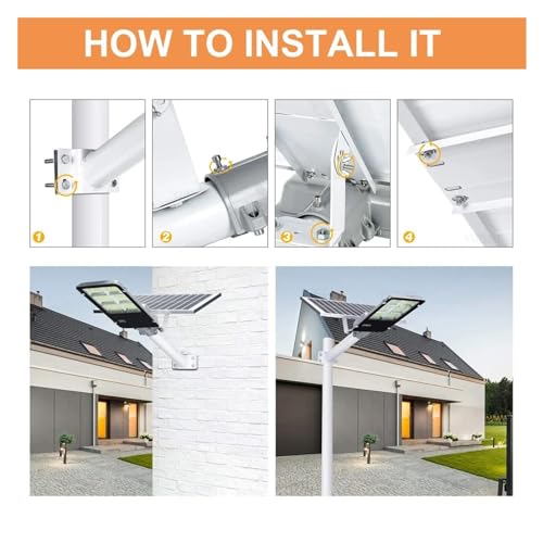 Farolas solares LED 200W con control remoto e iluminación de seguridad exterior 5