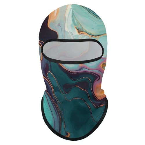 Balaclava para hombre, máscara para esquí y ciclismo, con diseño de mármol colorido, cubreboca y cuello para invierno miniatura 1