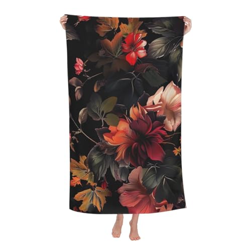 DCEHGEW Beautiful Floral Printed Microfiber Bath Towels 32x52 Inch, Highly Absorbant Beach Towel Bath Sheets for Bathroom Travel Hotel Spa