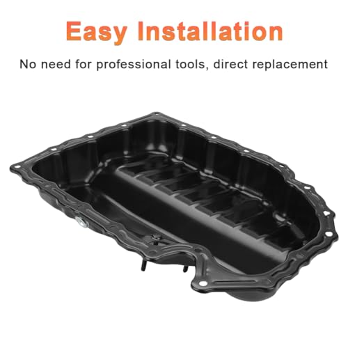 Image of Engine Oil Pan with Drain Plug Compatible with Audi A3 Q3 Quattro TT