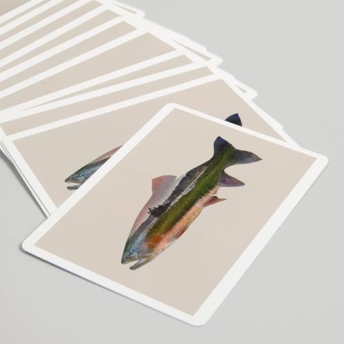 Lantern Press Trout, Double Exposure, 52 Naipes Poker miniatura 5