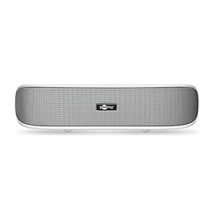 Goobay 95122 Stereo luidspreker, 6 W, voor tv, pc, mobiele telefoon, Mac en laptop, USB soundbar, 2 x 3 W, geluidssysteem met digitale versterker en subwoofer membraan, wit