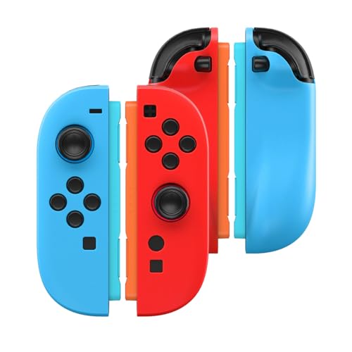 RDFJ 新型Switch 2に対応 Joy-Con専用 シリコンケース (L)/(R) カバー スイッチ コントローラ用 保護ケース キズ防止 滑り止め (左シーブルー+右レッド)