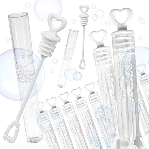 40-Piece White Mini Bubble Wands Wedding Party Favors for Kids, Christmas Birthday Favors, Wedding Favors, Bath, Summer Outdoor Gifts for Girls Boys; Easter Baskets, Stocking Stuffers For Kids