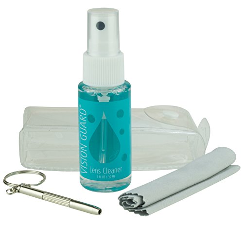 Eyewear Cleaning Spray, Microfiber Cloth, and Sunglass Repair Screwdriver Kit