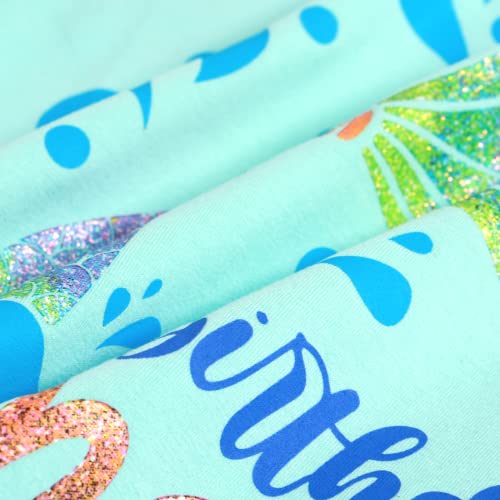 Image of Unicorn Mermaid Birthday Girl Shirt - Casual T-Shirt Top Tee