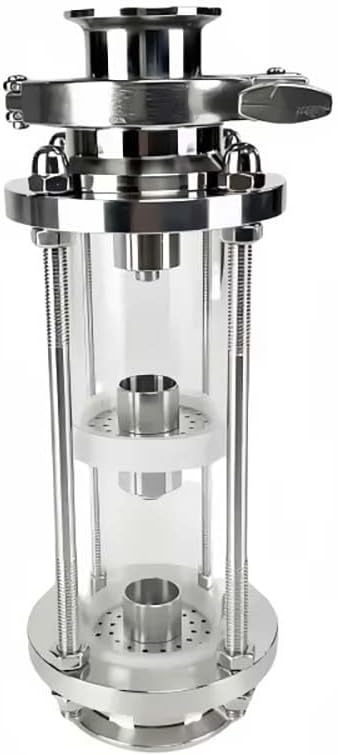 Homebrew Distillation Lens Column - 3 Floors 2inch(64mm OD) Ferrule, SS304 Bubble Plate Sets With Tri-Clamp Sight Glass Union, Stainless Steel & Borosilicate Glass(Set 2)