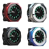 EasyByMall Motorrad-Lenkeruhr aus Aluminiumlegierung, Quarzuhr, leuchtend, IPX7, wasserdicht, für 22–28 mm Stangen