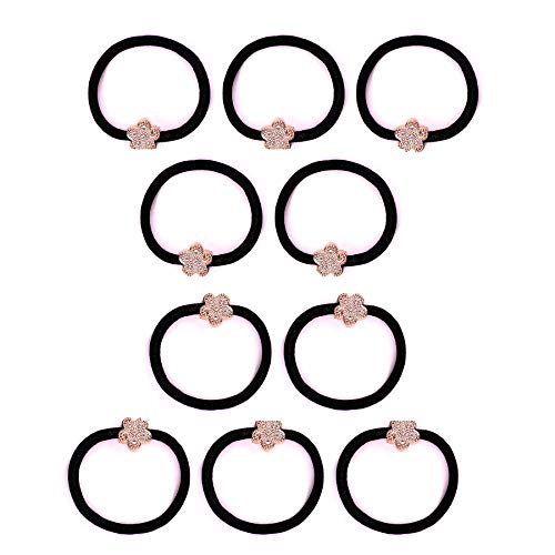 Image of Beaded Pearl Rope Hair Band Rubber Hair Accessories Stone Elastic Fancy Rubber Band Ties Ponytail Holder Scrunchy for Girls & Women Colorful Set of 5