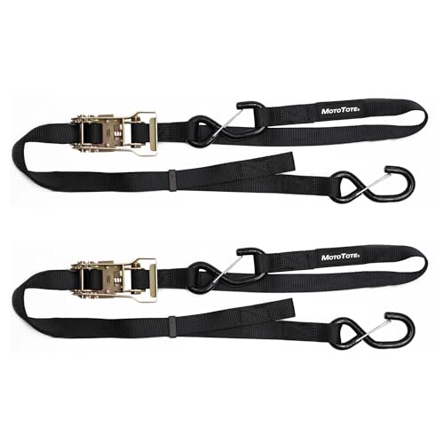 MotoTote SafeLoop Ratcheting Tie Downs (3,400 lbs. Breaking Load Limit) – Innovative, Locking Straps for Motorcycles & Electric Bikes