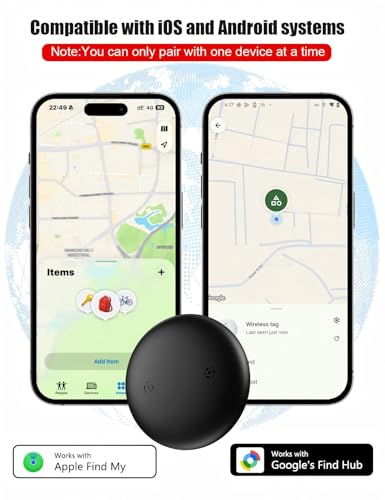 GPS Cat Tracker Collar (Android & iOS) - Bluetooth Dogs GPS Tracker Smart Pet Activity Tracker, No Subscription, Works with Apple Find My App & Google Find Hub, Anti-Lost for Pet Items Keys Black - Image 4