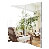 Lalaspace ダンスミラー 割れない 160cm 180度展開 姿見 三面鏡 大型 軽量 折りたたみ われない鏡 大きい 軽量 持ち運び姿鏡 全身鏡ヨガ トレーニング バレエ 鏡 フィルムミラー (シルバー, 160x80x2)180度展開