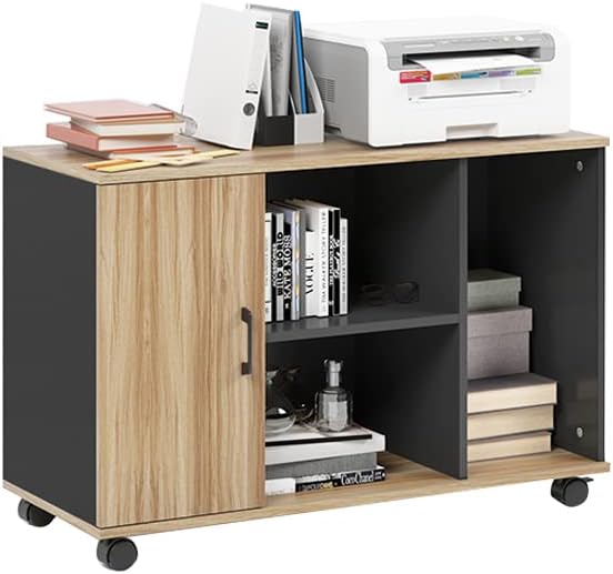 SogesHome Archivador de oficina, archivador lateral móvil con 1 puerta, gabinete de almacenamiento con ruedas bloqueables para el hogar, oficina,