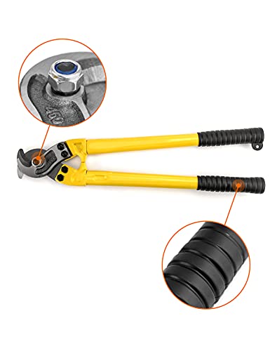 Qwork Hardened Cable Cutter, 18" Heavy Duty Stainless Steel Wire Rope Cutter For Cutting Steel Wire #TOP3