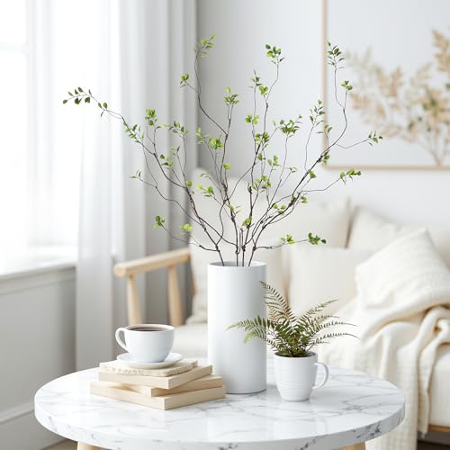 Uqueeten Artificial Ficus Branches 47.2" Artificial Eucalyptus Stems Fake Ficus Branches Faux Plants Greenery Leaves Filler Vase for Home Decor Green Twig Leaf Office Wedding Decoration 4PCS Green by Uqueeten - Used condition - Image 5