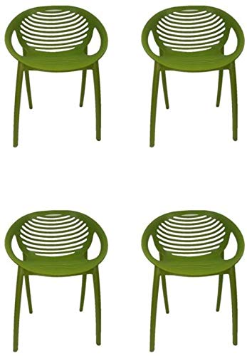 Image of Cello Abacus Chair Set Pack of 4 - Green | Strong and Durable | Easy to Clean | Chair for Living Room, Bed Room, Kitchen, Office Room, Outdoor | 3 Years Warranty