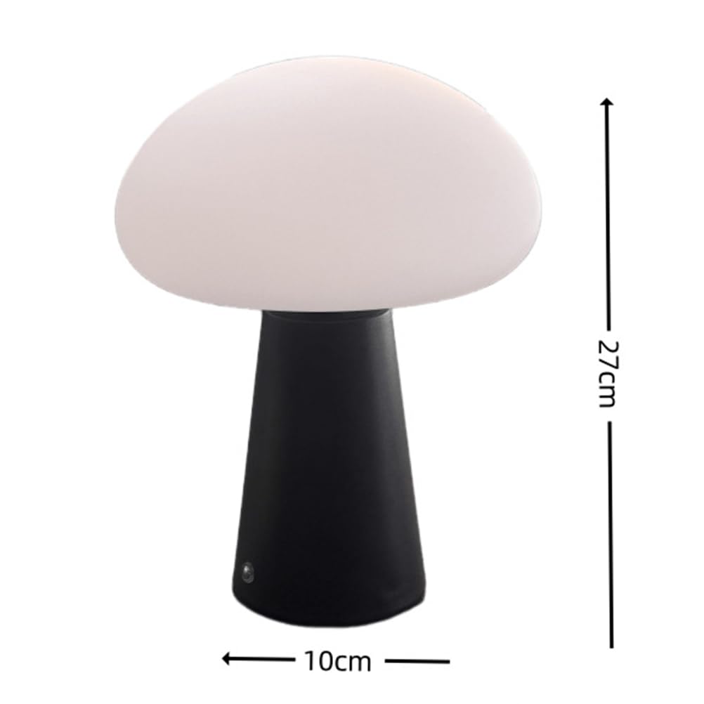 AoLa Pilz Tischlampe Kabellos LED Akku Pilzlampe Dimmbar mit Touch Control Tischleuchte USB Aufladbar 3000mAh Batteriebetrieben Nachttischlampe Mushroom Leselampe für Schlafzimmer Restaurant Bar