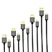 Produktbild KabelDirekt  Micro USB Kabel  5x 1m (USB 2.0, Ladekabel/Datenkabel, für alle Micro-USB-Geräte, schwarzes Nylon)