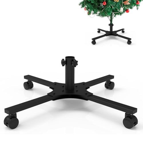 Soporte para árbol de Navidad con ruedas de metal ajustable de 23 pulgadas 2