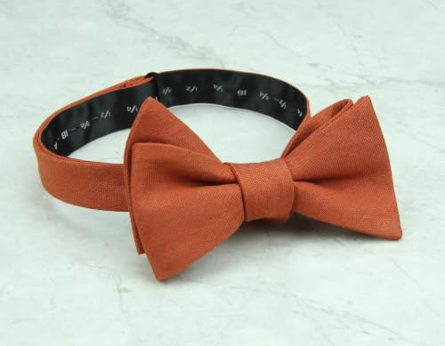 Image of Mens Solid Linen Ties - Slim Pattern Necktie for Men Wedding Groomsmen