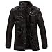 Produktbild Auiyut Herren PU Leder Jacke Faux Lederjacke Pilotenjacke Kunstleder Mantel Bikerjacke Thermomantel Übergroße Warme Jacke Dicke Herbst Winter Mantel Basic Jacken