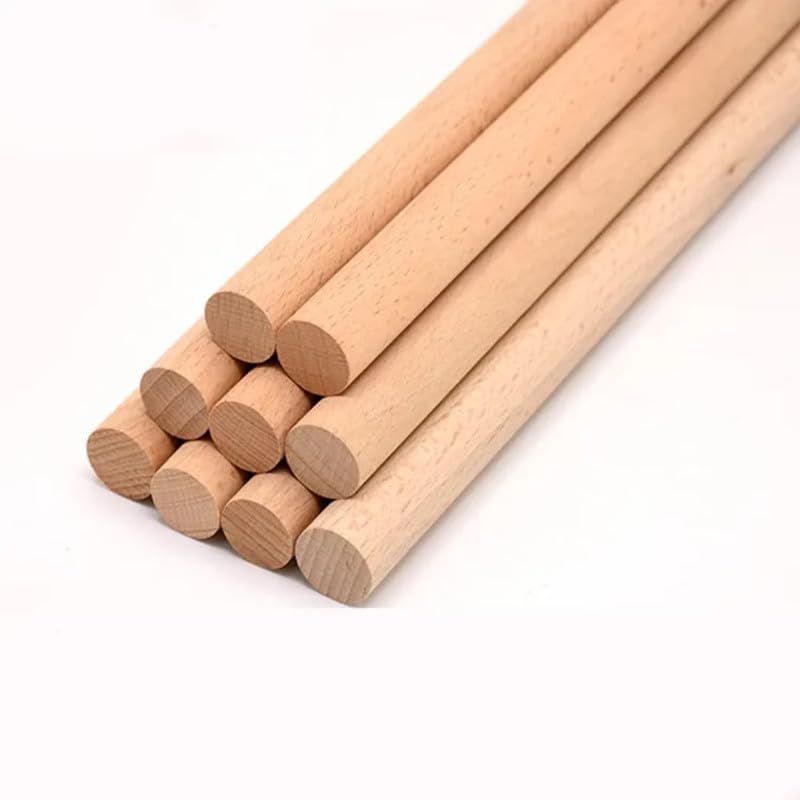 8mm × 48 Inch (4 Ft) Natural Wooden Dowel Rods - 10 Pieces | Round Hardwood Craft Sticks | Smooth Finish for DIY Crafts, Plant Support, Macrame, Furniture Repair & School Projects-picture-18