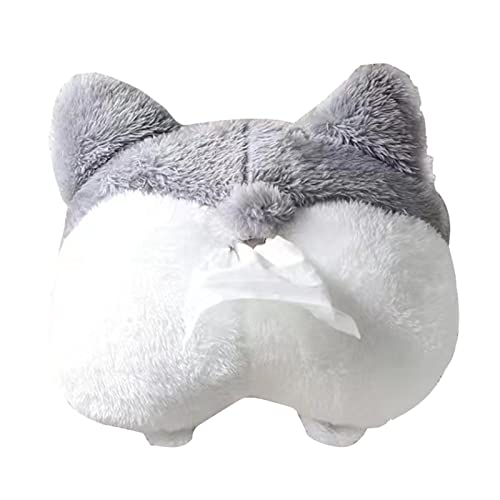Rubeyul Corgi Butt Tissue Box,Soft Cute Tissue Box Cover Corgi Butt Car Tissue Holder - Soporte de funda de pañuelos para asiento trasero del vehículo para decoración del hogar y del coche Cover