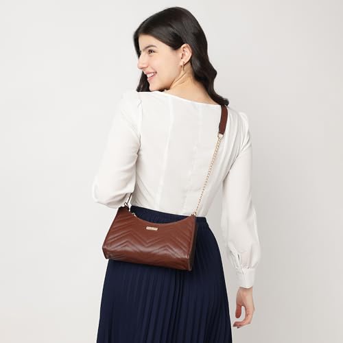 Image of Fastrack Puff Sling with Detachable Pouch | Faux-Leather Women's Handbags | Sling for Casual Carry