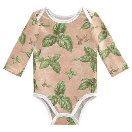 Wudan Sweet Basil Rose Gold Baby Girl Outfit Soft Cotton Month Boy Clothes for New Born Gifts 9M