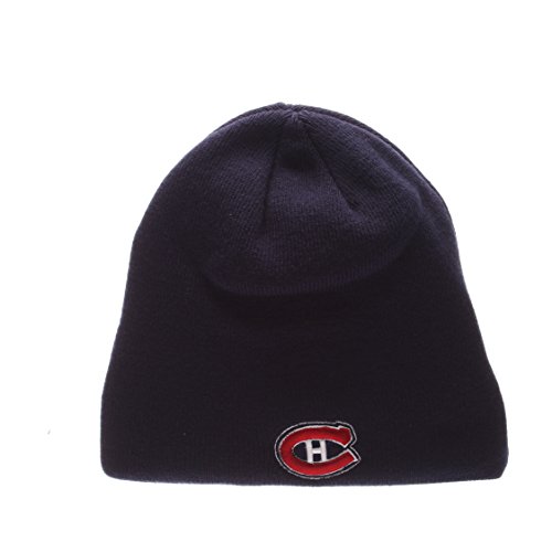 Zephyr Montreal Canadiens Blue Edge Skull Cap - NHL Cuffless Winter Knit Beanie Toque Hat