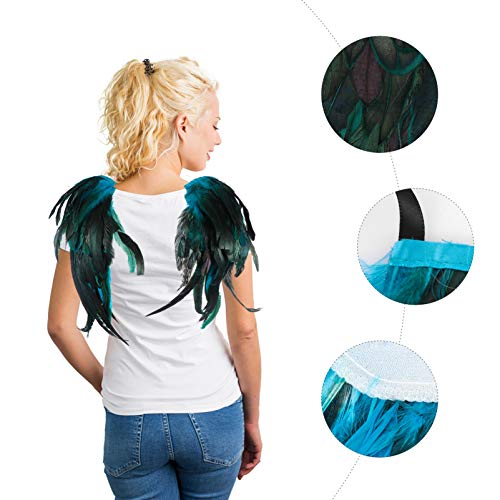 KESYOO Asas de Penas Pavão Xale de Penas para Trás Decoração Ombro Traje de Penas Adereços Desempenh