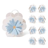 Cheerland Daisy Gift Bags Flower Party Favor Bag Blue Floral Treat Goodie for Woodland Baby Shower Girls Birthday Wedding Gender Reveal Tea Party Decorations Cottagecore Spring Supplies 8pcs